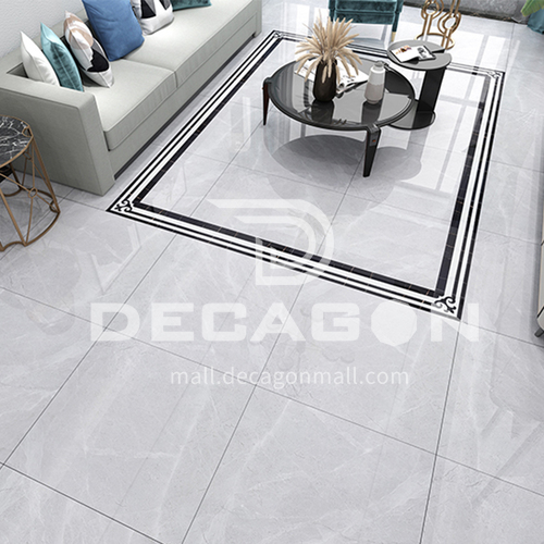 Simple And Modern White Tile Living, White Marble Floor Tiles Living Room